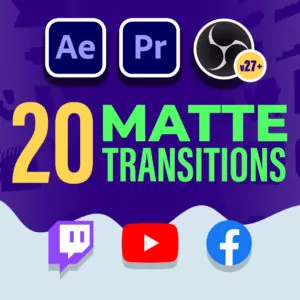 Premium Matte Transitions for After Effects, Premiere Pro, Davinci Resolve.